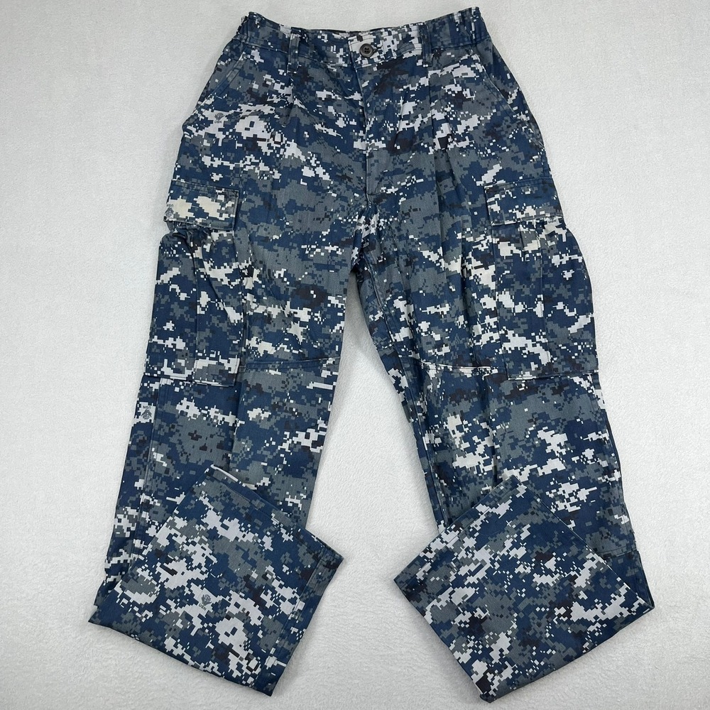 US Navy NWU Type I Digital Camo Cargo Pants Mens Small Regular Blue